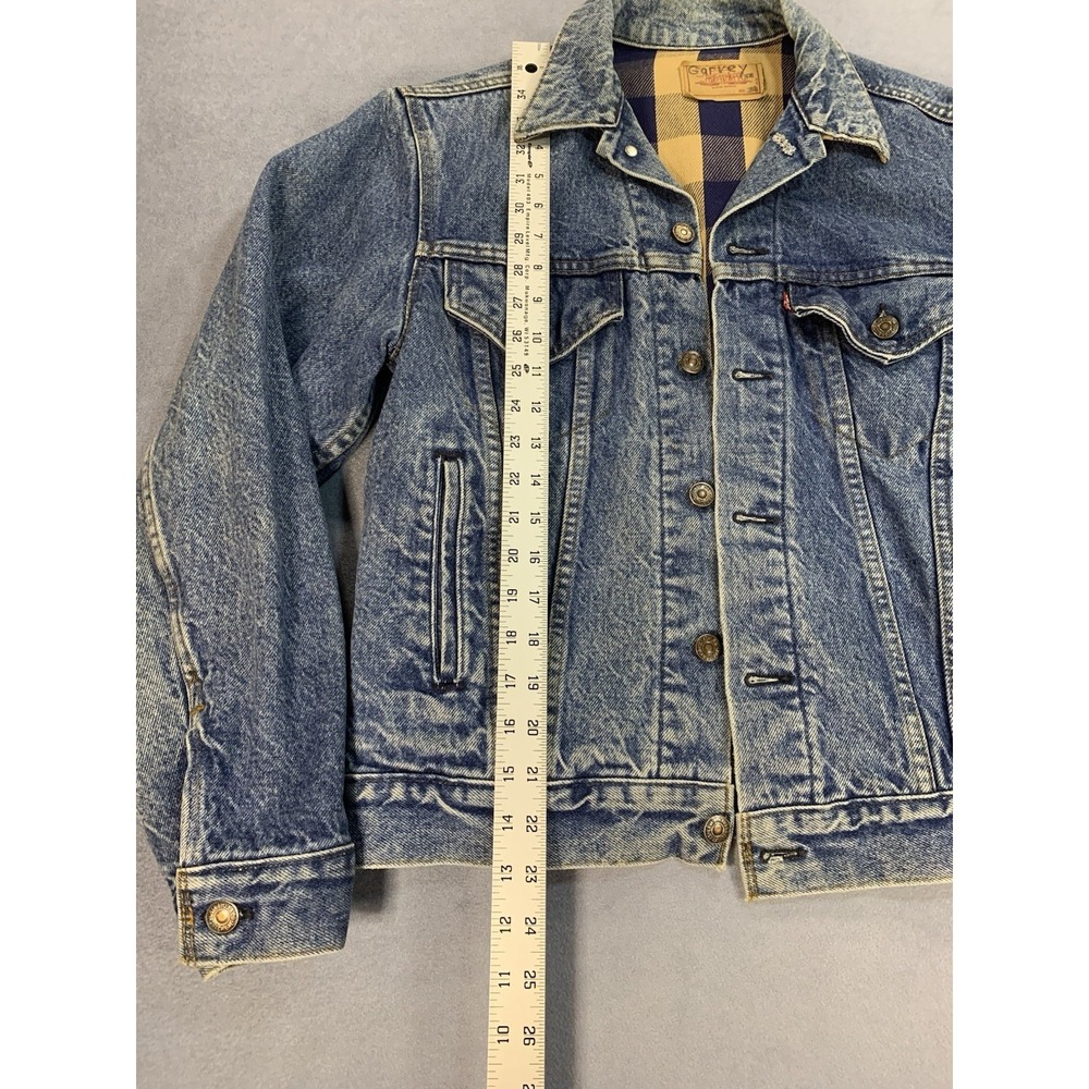 Levi's vintage 70411 0824 Flannel Blanket Lined Denim Jacket Sz 38 USA Made - Picture 7 of 8
